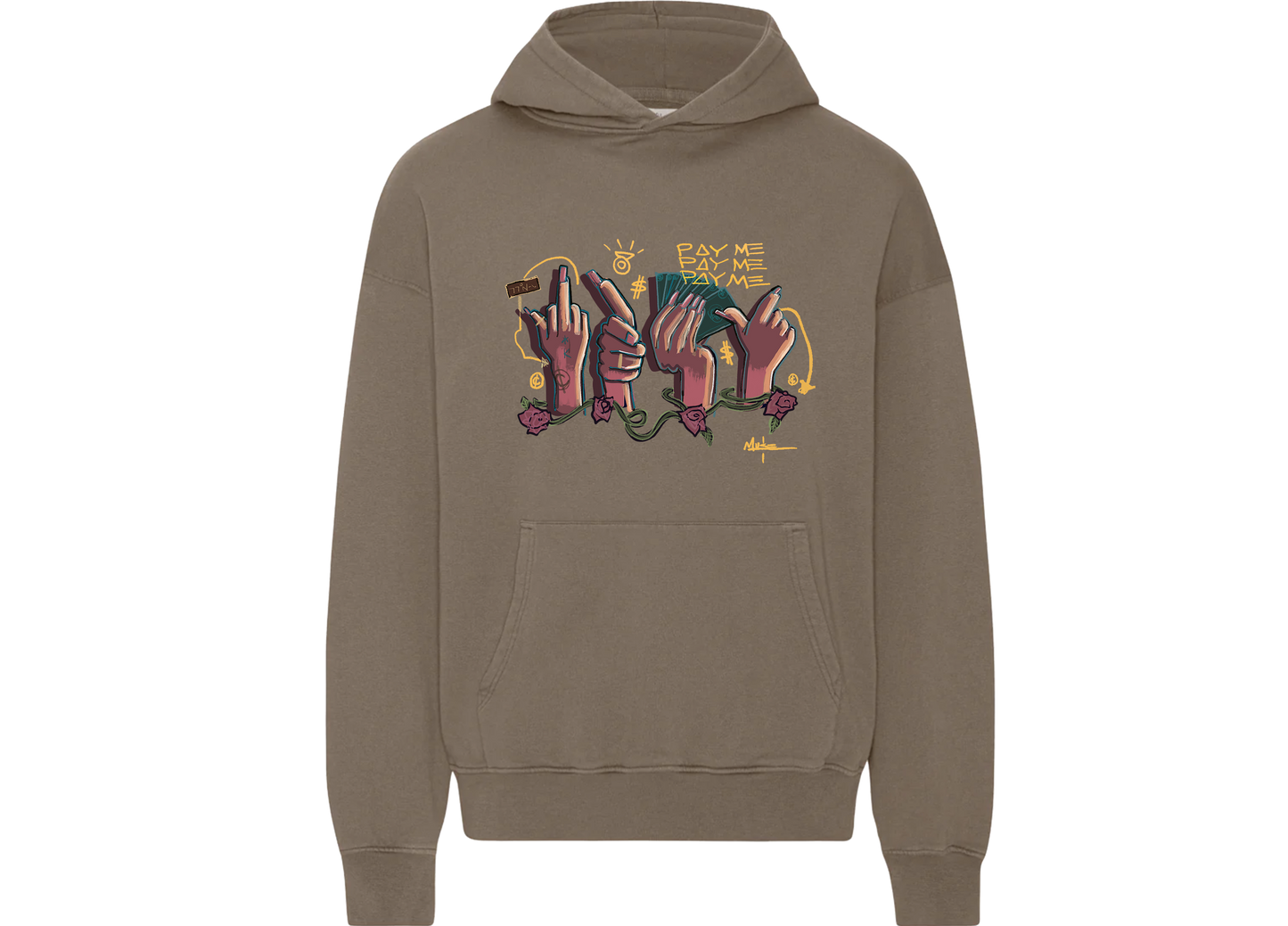 “F*k U Pay Me” Taupe Hoodie